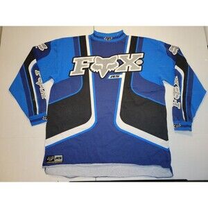 Vintage FOX RS Racing Motocross Dirt Bike 90s Blue Jersey Size Men's XXL Perform